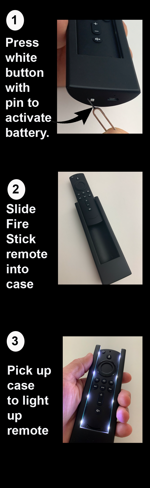 Made for Amazon Fire TV remote - Glowmote Lighted TV Remote Case - Shockproof Protective Case, Compatible with Amazon Fire TV Stick and Cube with 2nd Gen Alexa Voice Remote - Automatic Bright LED Light, Built-In Rechargeable Battery - Glowmote